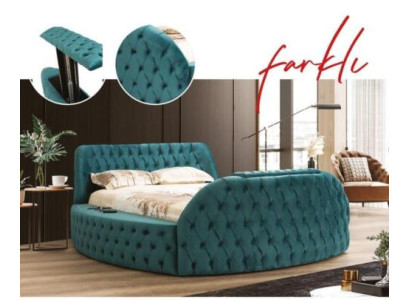 Cama multifuncional estante cargador USB cama doble textil 180x200.