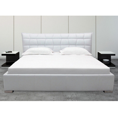 Cama de diseño de cuero, camas dobles de lujo, marco de hotel moderno de matrimonio restación.