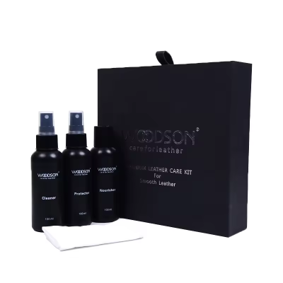 Conjunto de limpieza y cuidado para materiales de cuero, juego de 3 sprays de cuidado.