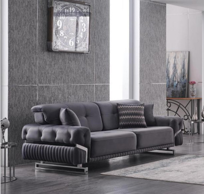 Conjunto de sofás grises para la sala de estar, sofás de tres plazas, sillón, juego completo de 3 piezas.