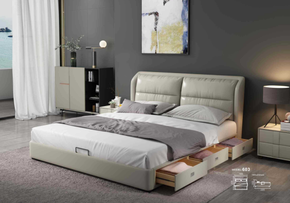 Cama de diseñador para dormitorio Camas Textiles Cuero Hotel de Lujo Tapicería Tela de Terciopelo