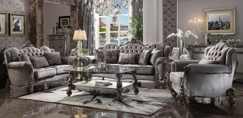 Sofá de 3 plazas y 2 plazas, almohadones clásicos de sofá de salón.