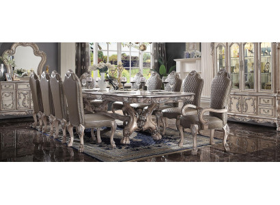 Grupo de sillas de madera 10x Juego de sillas de comedor Sillas tapizadas Sillón Silla Barroca