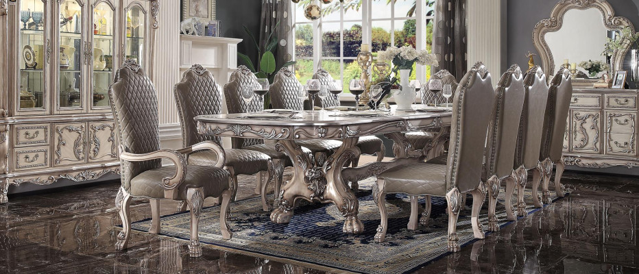 Grupo de sillas de madera 10x Juego de sillas de comedor Sillas tapizadas Sillón Silla Barroca