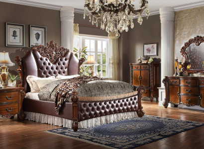 Cama 2x Mesitas de noche 3 piezas Juego Muebles Barroco Rococó Dormitorio 180x200