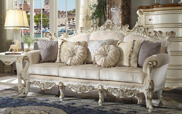 Sofá de diseño de lujo Sofá tapizado Muebles clásicos de tres plazas de tres plazas