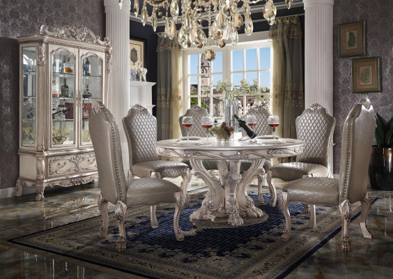 Conjunto de sillas de comedor, 6 sillas sin reposabrazos, sillas de lujo estilo barroco.