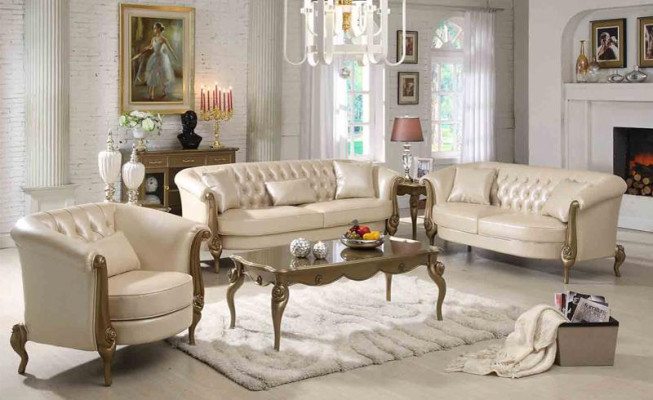 Muebles de lujo, conjunto de sofás, sofá, tapicería con 3+2+1 asientos con mesa de centro, sofás.