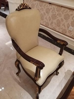 Sillas de comedor 6x juego de sillones de silla de salón club con reposabrazos de lujo