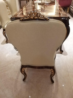 Sillas de comedor 6x juego de sillones de silla de salón club con reposabrazos de lujo