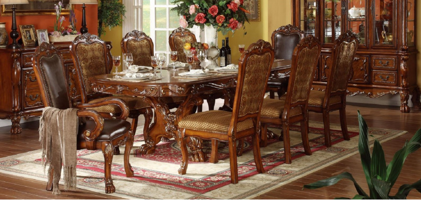 Diseño Mesa de comedor Conjunto de 8 sillas Mesa de madera Sillas Mesa