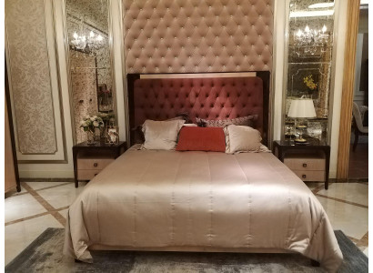 Cama 2x Mesita de noche 3 piezas Set de dormitorio Diseño Moderno Lujo