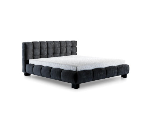 Cama gris Dormitorio Muebles Textil Diseño 160x200cm Camas Terciopelo