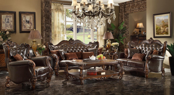 Sofá conjunto de salón Sofás Sofá Conjunto Chesterfield de tres plazas