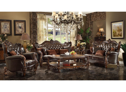 Sofá conjunto de salón Sofás Sofá Conjunto Chesterfield de tres plazas