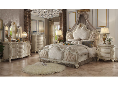 Cómoda de lujo con espejo estilo barroco rococó muebles clásicos de madera cómoda de 2 piezas