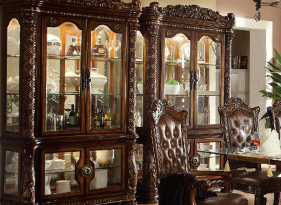 Vitrina armario vitrinas sala de estar muebles de exhibición Barroco Rococó madera