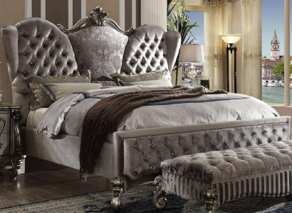 Cama cama tapizada de lujo cama doble cama de diseño cama de madera habitación