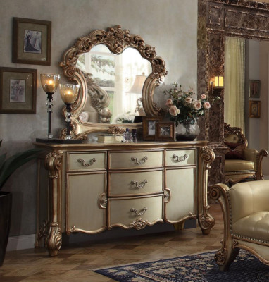 Buffet Aparador Cómoda Espejo Hecho a mano de verdad Madera Clásico Barroco Rococó
