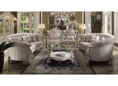 Conjunto de sofás tapizados clásicos de 4+4 plazas Chesterfield.