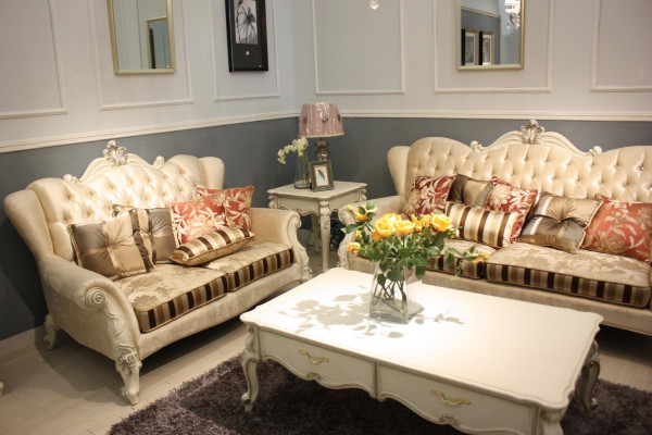 Conjunto clásico Chesterfield de 4 piezas. Conjunto de sofá, sofá, sofá, cojines.