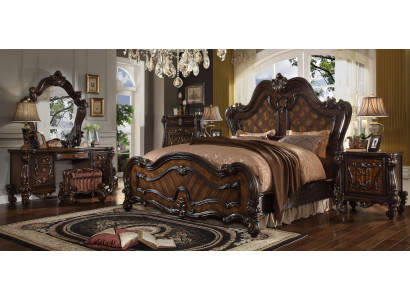 Dormitorio Mesitas de noche Set Cama 5 piezas. Estilo antiguo barroco rococó de madera.