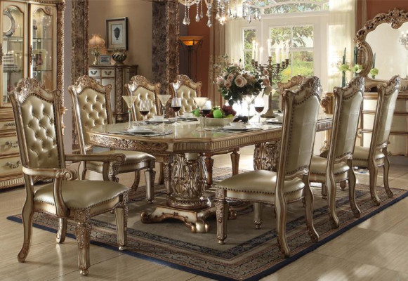 Barroco Antiguo Mesa de comedor Mesa Madera real Mesas clásicas de diseñador Rococó