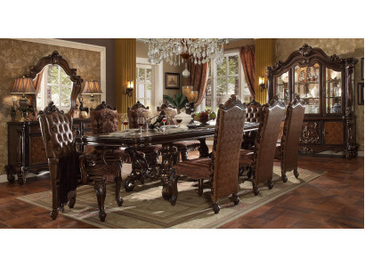 Mesa real de comedor de madera de lujo de estilo rococó barroco para comedor.
