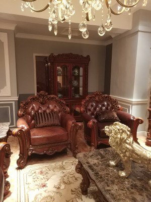 Sillón de cuero de un asiento Sofá tapizado Sofás de diseño de lujo Clásico de un asiento