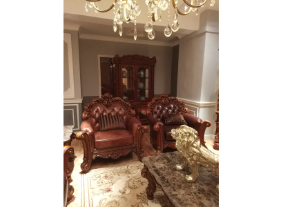 Sillón de cuero de un asiento Sofá tapizado Sofás de diseño de lujo Clásico de un asiento