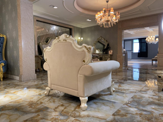 Textil Sillón 1 Plaza Sofá Tapizado Sofás Diseño Clásico Lujo Barroco