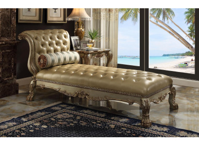 Chaise longue Chesterfield Sillón Chaise de cuero Sofá Dorados Chesterfield.