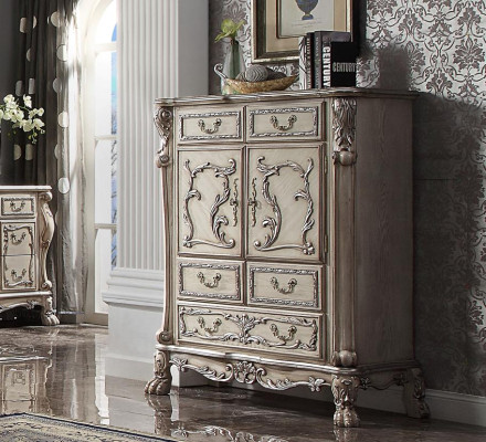 Cómoda barroca armario muebles de consola de estantería de lujo de estantería de plata.