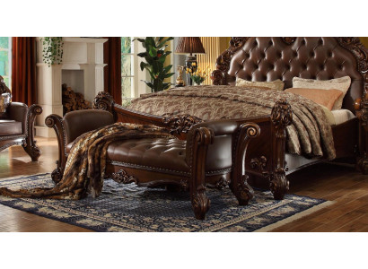 Asiento Acolchado Banco Acolchado Asiento Banqueta Banco Cuero Madera Estilo Diseñador Chesterfield