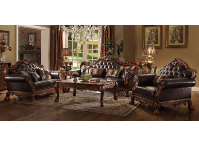 Lujosa sala Chesterfield de sofás 3+2+1 plazas con mesa de centro muebles sofá nuevo.