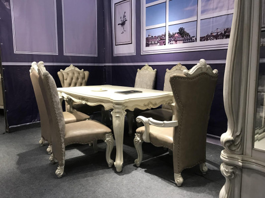 Estilo antiguo barroco Mesa de comedor Mesa de madera real Mesas de diseñador clásicas