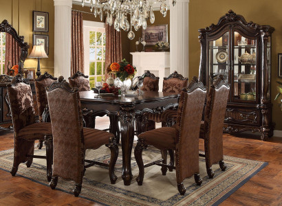 Barroco antiguo Mesa de comedor de estilo de madera Mesa de diseño clásico real