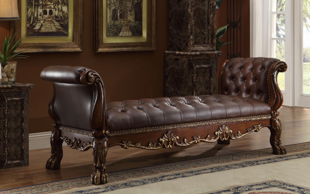 Chesterfield Chaiselongue Tumbona Otomana Sofá de Cuero Genuino Relajante Chaise