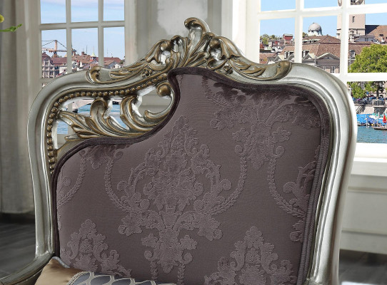 Trono Sillón Real Tapizado 1 Plaza Estilo Antiguo Silla Asiento Individual de Madera