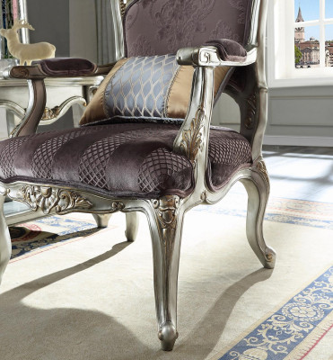 Trono Sillón Real Tapizado 1 Plaza Estilo Antiguo Silla Asiento Individual de Madera