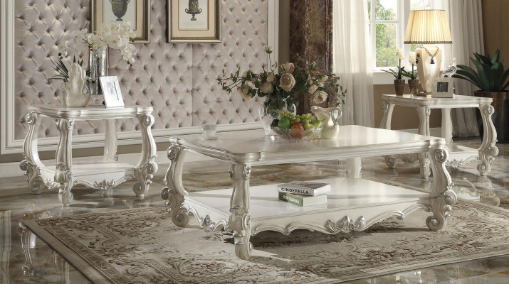 Mesa de centro clásica de diseñador noble Mesa auxiliar de decoración de madera barroca