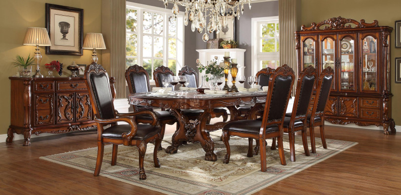 Juego de comedor Mesa 6 sillas Cómoda Aparador Vitrina