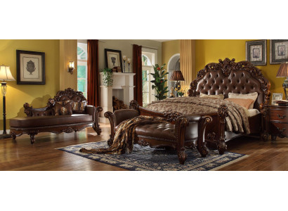 Dormitorio cama de cuero mesitas de noche conjunto completo de 5 piezas camas madera