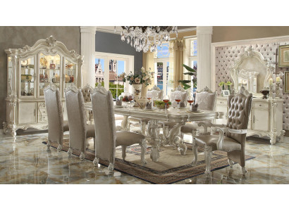 Estilo barroco comedor conjunto de comedor de lujo mesa de comedor 8 sillas aparador espejo
