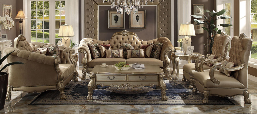 Sofá de lujo conjunto de muebles sofá tapizado 3+2+1+1 plazas con mesa de centro.