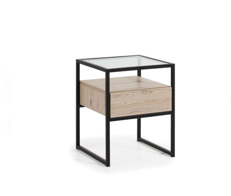 Mesa de noche marrón de madera, diseño de muebles de dormitorio, muebles art déco nuevos.