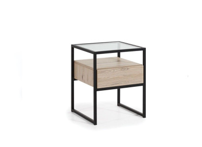 Mesa de noche marrón de madera, diseño de muebles de dormitorio, muebles art déco nuevos.