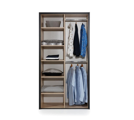 Armario de madera multifuncional Marrón para ropa de loft.