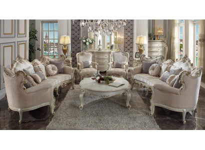 Muebles de lujo Conjunto de sofás Sofá Polster 4+4+1+1 con mesa de centro