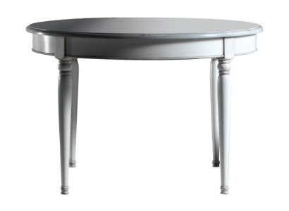 Mesa redonda de comedor, mesas de comedor, muebles, decoración, mesa de madera, blanco, Italia.